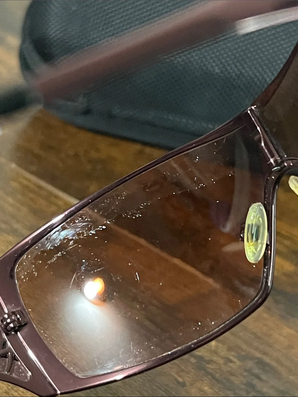 Oakley Brown Shield Sunglasses with Black Hard Case